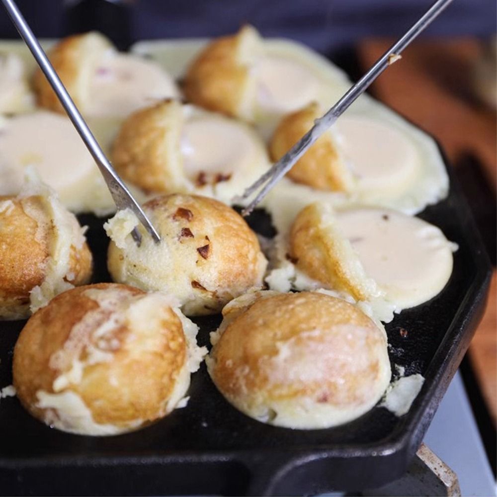 Takoyaki Pan Cast - กระทะทาโกะยากิเหล็กหล่อ 15 หลุม กระทะทาโกะยากิเคลือบสารกันติด ทนทาน ใช้สำหรับทำอาหาร