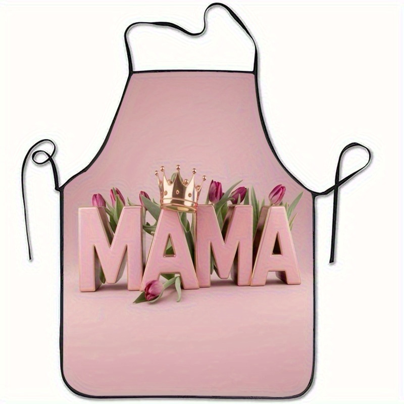 Mom'S Home Cooking - ผ้ากันเปื้อนโพลีเอสเตอร์ลายดอกทิวลิปสำหรับวันแม่ ทนทาน ทันสมัย เหมาะสำหรับใช้ในครัวเรือน ทำขนม ทำอาหาร