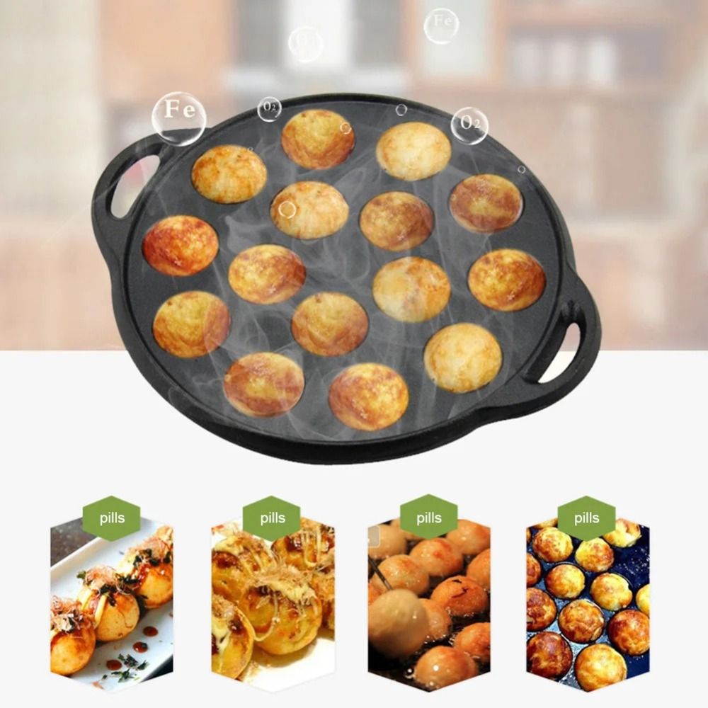 กระทะทาโกะยากิเหล็กหล่อ 15 หลุ - Takoyaki Pan Cast บทวิจารณ์และราคา