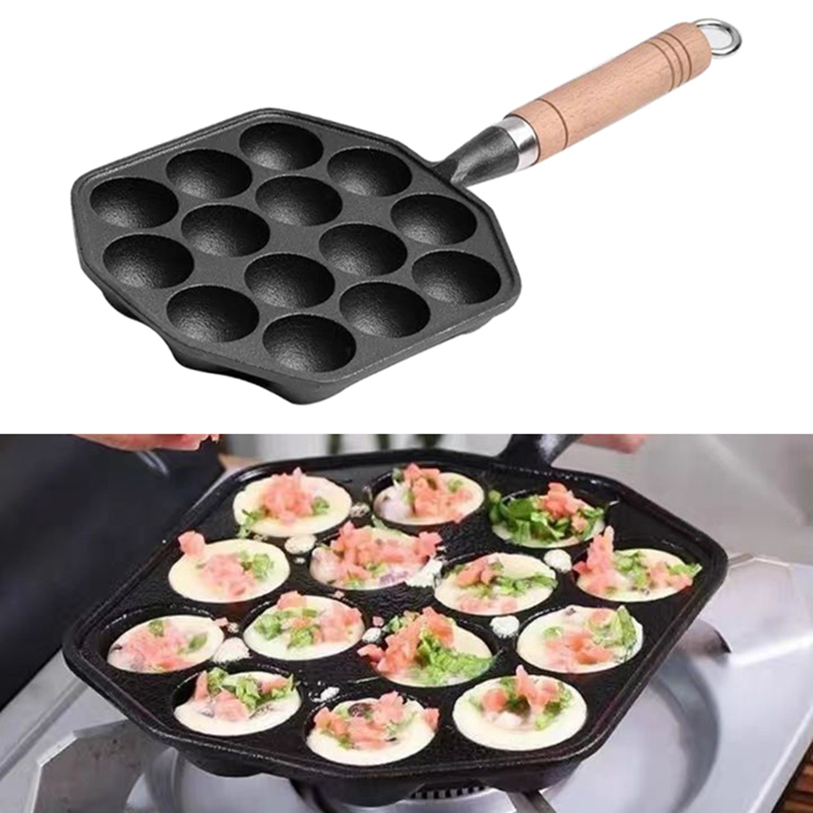 แม่พิมพ์ทำลูกชิ้นปลาหมึก ทำควา - Takoyaki Pan Cast บทวิจารณ์และราคา