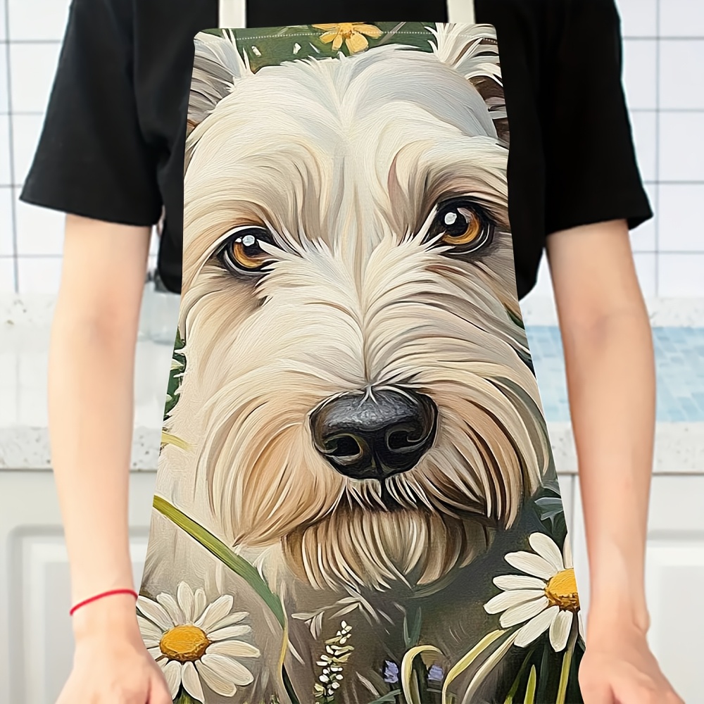 ผ้ากันเปื้อนลายสุนัขสีขาวน่ารั - Mom'S Home Cooking บทวิจารณ์และราคา