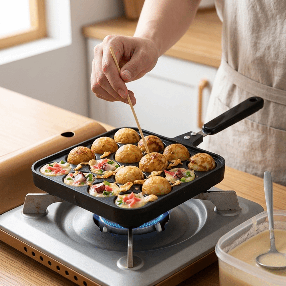 กระทะย่างทาโกะยากิ 16 หลุม ฉนว - Takoyaki Pan Cast บทวิจารณ์และราคา