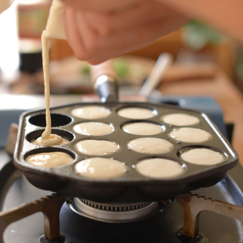 12/14หลุม Takoyaki กระทะไม้ Ha - Takoyaki Pan Cast บทวิจารณ์และราคา